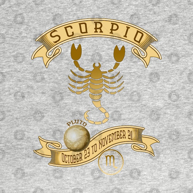 Zodiac Scorpio-October 23 to November 21-Vintage by KrasiStaleva